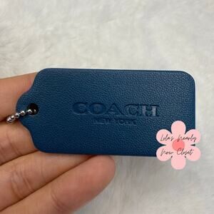 1.5" COACH Blue Fob Bag Charm Hang tag Hangtag